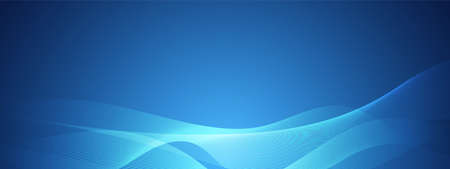 Abstract blue technology wave design, digital network background, vector communication concept, blank spaceのイラスト素材