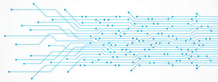 Abstract Technology Background, blue circuit board pattern, microchip, power lineのイラスト素材
