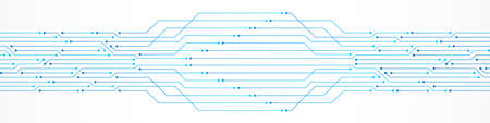 Abstract Technology Background, blue circuit board pattern, microchip, power lineのイラスト素材