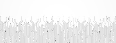 Abstract Technology Background, digital arrow speed up and circuit board pattern, microchip, power line, blank spaceのイラスト素材