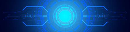 Abstract circle digital background, circuit technologyのイラスト素材