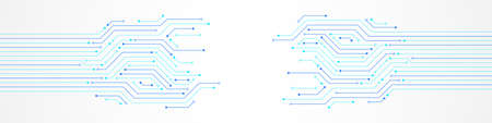 Abstract Technology Background, blue circuit board pattern, blank spaceのイラスト素材