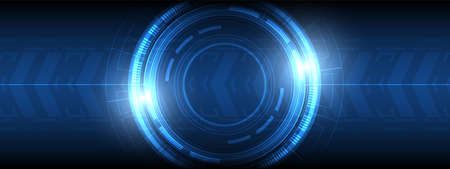 Abstract circle digital, smart lens technology, arrow speed up background, blank spaceのイラスト素材