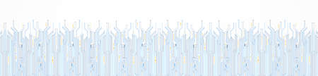 Abstract Technology Background,  blue and yellow digital arrow speed up and circuit board pattern, blank spaceのイラスト素材