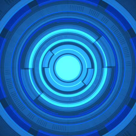 Abstract overlap circle digital background, smart lens technology with light effectのイラスト素材