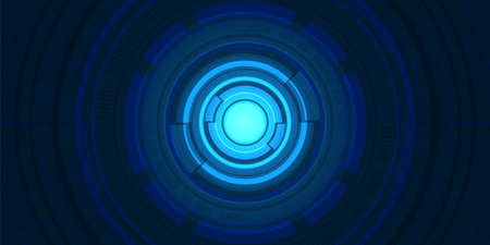 Abstract overlap circle digital background, smart lens technology with light effectのイラスト素材
