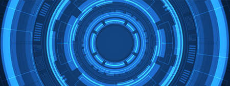 Abstract overlap circle digital background, smart lens technology with light effectのイラスト素材