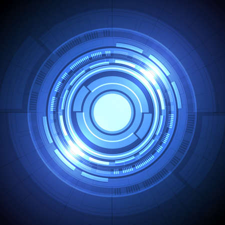 Abstract overlap circle digital background, smart lens technology with light effectのイラスト素材