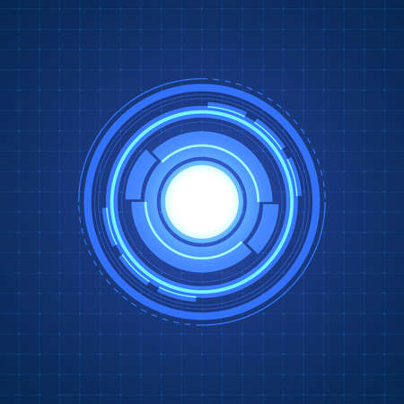 Abstract overlap circle digital background, smart lens technology with light effect, design conceptのイラスト素材