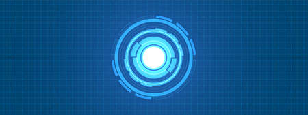Abstract overlap circle digital background, smart lens technology with light effectのイラスト素材