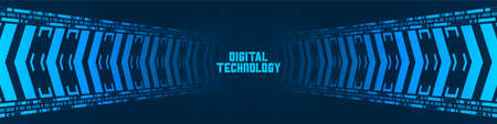 Abstract Technology Background, digital arrow movement, blank spaceのイラスト素材
