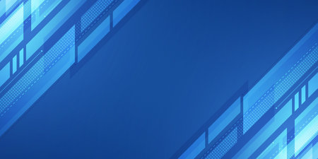Abstract blue technology with geometric design and digital network backgroundのイラスト素材