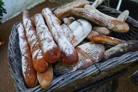 Various Bread in a Basketの写真素材
