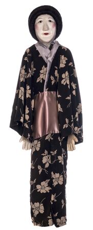 Female Japanese style puppet isolated on white background.の写真素材