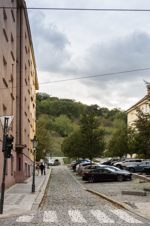 Prague, Czech Republic - September 22, 2018: cloudy rainy day in autumn in Pragueのeditorial素材