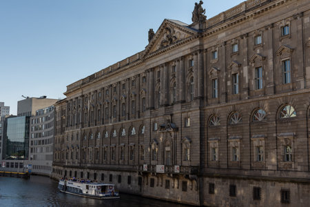 Berlin, Germany- September 18,2018: view of the DIHK and the Neuer Marstall from the Rathaus Bridge on the river Spreeのeditorial素材