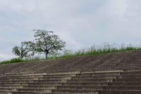 Stone steps at Park am Velodrom in the Prenzlauer Berg district , Berlinの写真素材