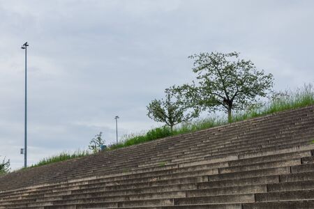 Stone steps at Park am Velodrom in the Prenzlauer Berg district , Berlinの写真素材