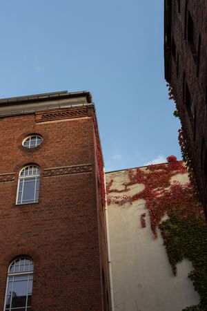 Walk in the autumn evening in the Mitte district in the center of Berlin, cozy quiet courtyardsの写真素材