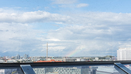 Berlin, Germany- September 28, 2019: panorama of the city of Berlin from the roof of the Bendestag...