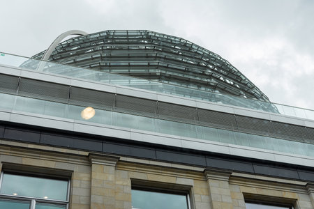 Berlin, Germany- September 28, 2019: Glass dome of the Bundestagのeditorial素材