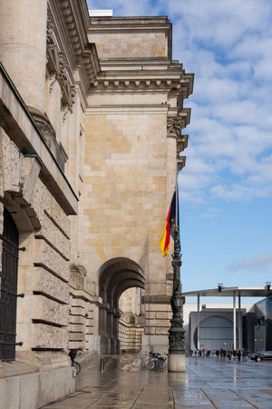 Berlin, Germany- September 28, 2019: Reichstag building, the most visited parliament in the world, historic edifice in Berlin, Germanyのeditorial素材