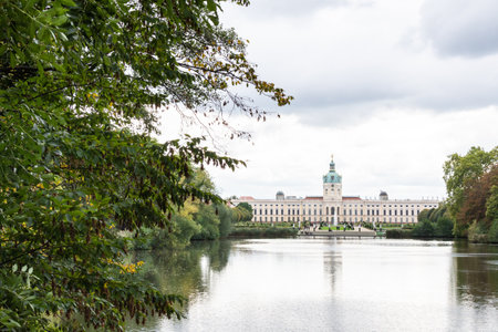 Berlin, Germany- October 5, 2019: view of the Charlottenburg Palace and the Karpfenteich pond, a district of the Charlottenburg-Wilmersdorf boroughのeditorial素材