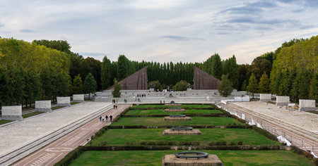 Berlin, Germany- October 6, 2019: the Soviet War Memorial in the Treptower Parkのeditorial素材