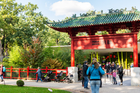 Berlin, Germany- October 7, 2019: Berlin Zoological Garden , entrance to Panda Gardenのeditorial素材