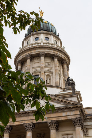 Berlin, Germany- October 9, 2019: The New Church ,Neue Kirche, Deutscher Dom is located in Berlin on the Gendarmenmarkt across from French Church of Friedrichstadtのeditorial素材