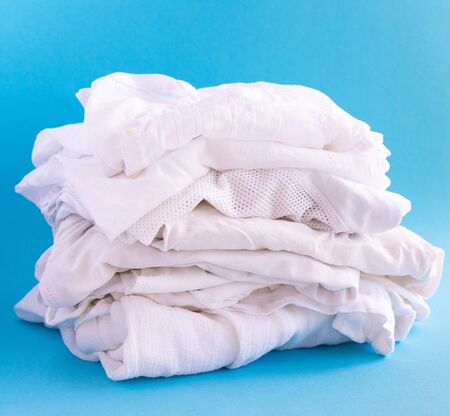 White summer light clothing on  blueの写真素材