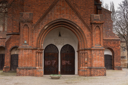 Berlin, Germany - December 22, 2021: St. Pius Church, one of the oldest Catholic churches in Berlinのeditorial素材