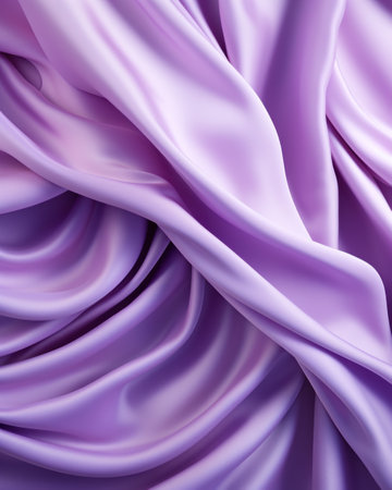 Background of flowing shiny purple violet satin or silk, fashionable bright background of smooth silky fabricの素材
