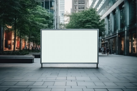 Empty signboard for advertising, billboard with space for mockup information, billboard on city streetsの素材