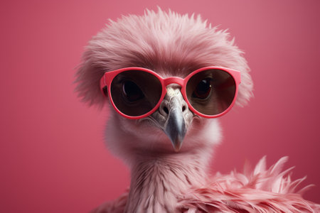 Fashionable flamingo, exotic bird and high fashion, fashion magazine coverの素材