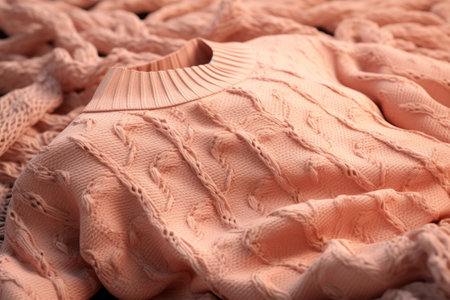 Women's knitted sweater in soft peach colorの素材