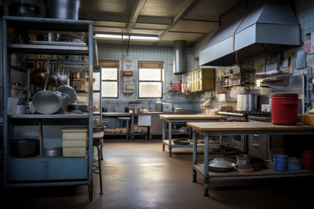 Empty school or university kitchenの素材