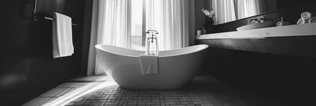 Black and white bathroom photoの素材