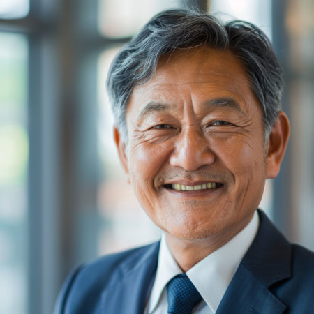 Smiling active Asian business manの素材