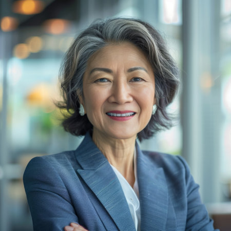 Smiling active Asian business womanの素材