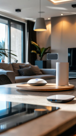 Experience a smart home interior where AI-powered devices blend into daily routines, offering seamless integration for enhanced living Ai-centered worldの素材