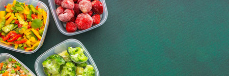 Preparing food for the winter, freezing fresh vegetables in the summer in the refrigerator, various...
