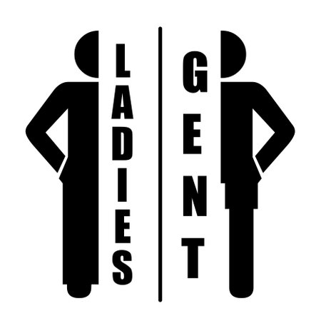 I can't keep it. Black and white illustration of a man standing in front of a signboard.のイラスト素材