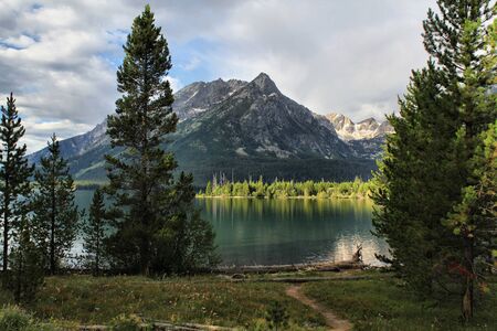 Lake at the Grand Teton National Parkの写真素材