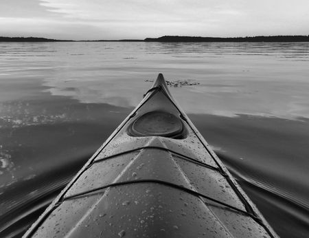 Kayaking in Black and whiteの写真素材