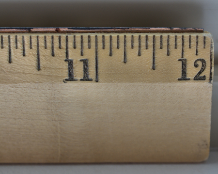 11 to 12 inches on a wooden rulerの写真素材