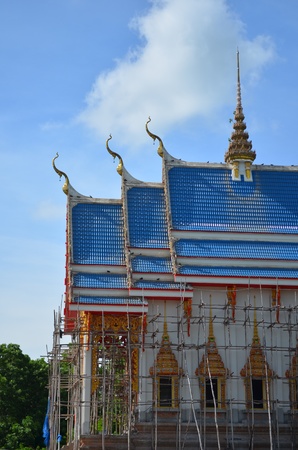 Buddhist church under constructionの写真素材