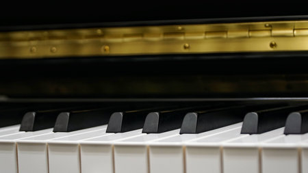 Piano Keys with close-up shotの写真素材