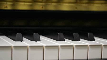 Piano Keys with close-up shotの写真素材
