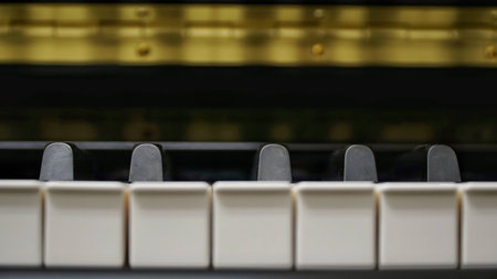 Piano Keys with close-up shotの写真素材